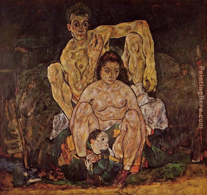 The Family painting - Egon Schiele The Family art painting